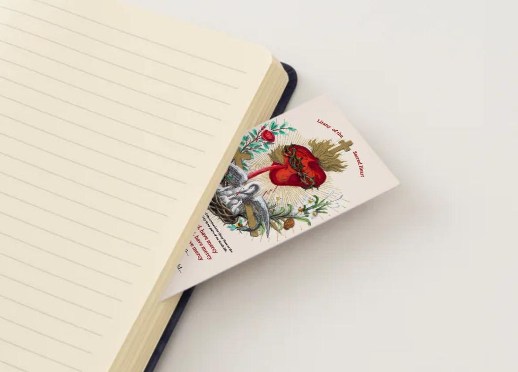 Litany of the Sacred Heart Bookmark | Catholic Prayer Card (2x6 Inches ...
