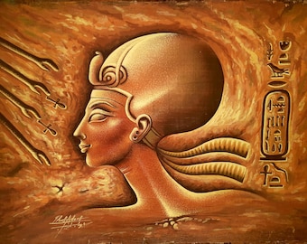 Cleopatra Papyrus Painting • Ancient Egypt Art, Hieroglyphics