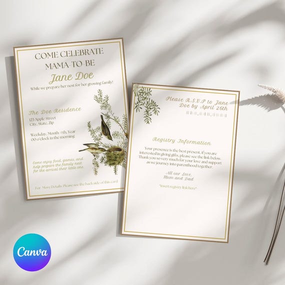 Nesting Baby Shower Invite | Digital Template