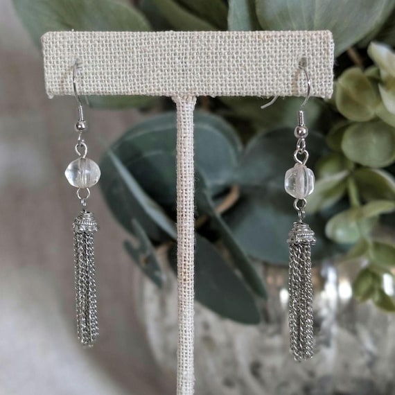 Clear Bead Tassel Dangles