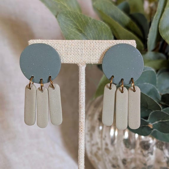 Circle Dangles | Dark Eucalyptus and Sage