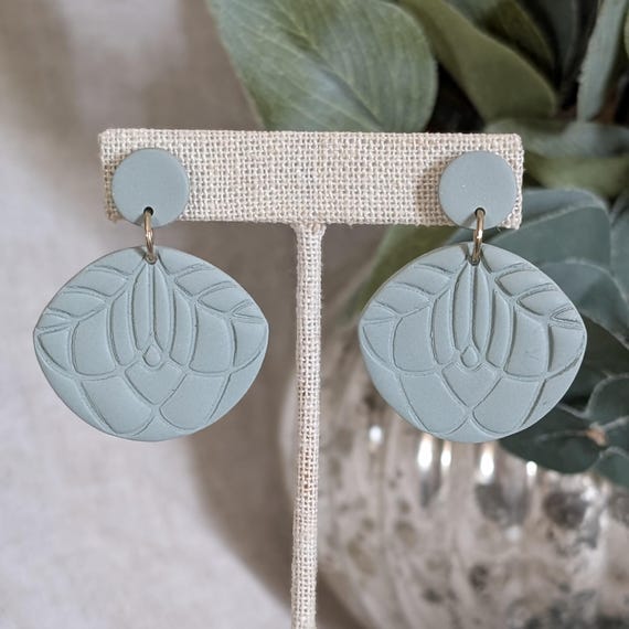 Embossed Mandala Dangles | Eucalyptus Green