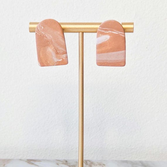 Tan Marbled Arch Studs