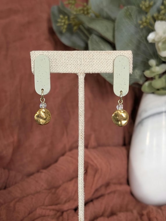 Bar Dangles | Green and Gold