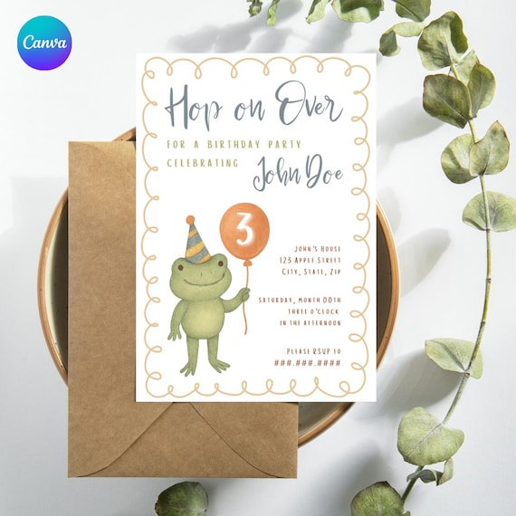 Hop On Over! | Birthday Invite & Thank You | Digital Template