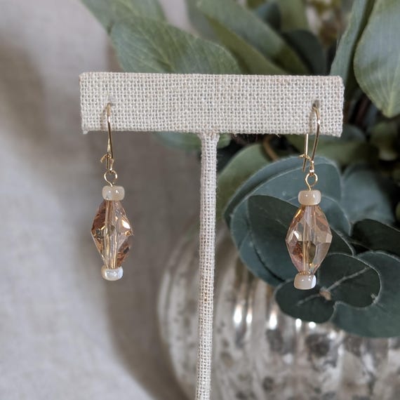 Peach Crystal Bead Dangles