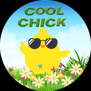 Cool Chick Matte Circle Sticker