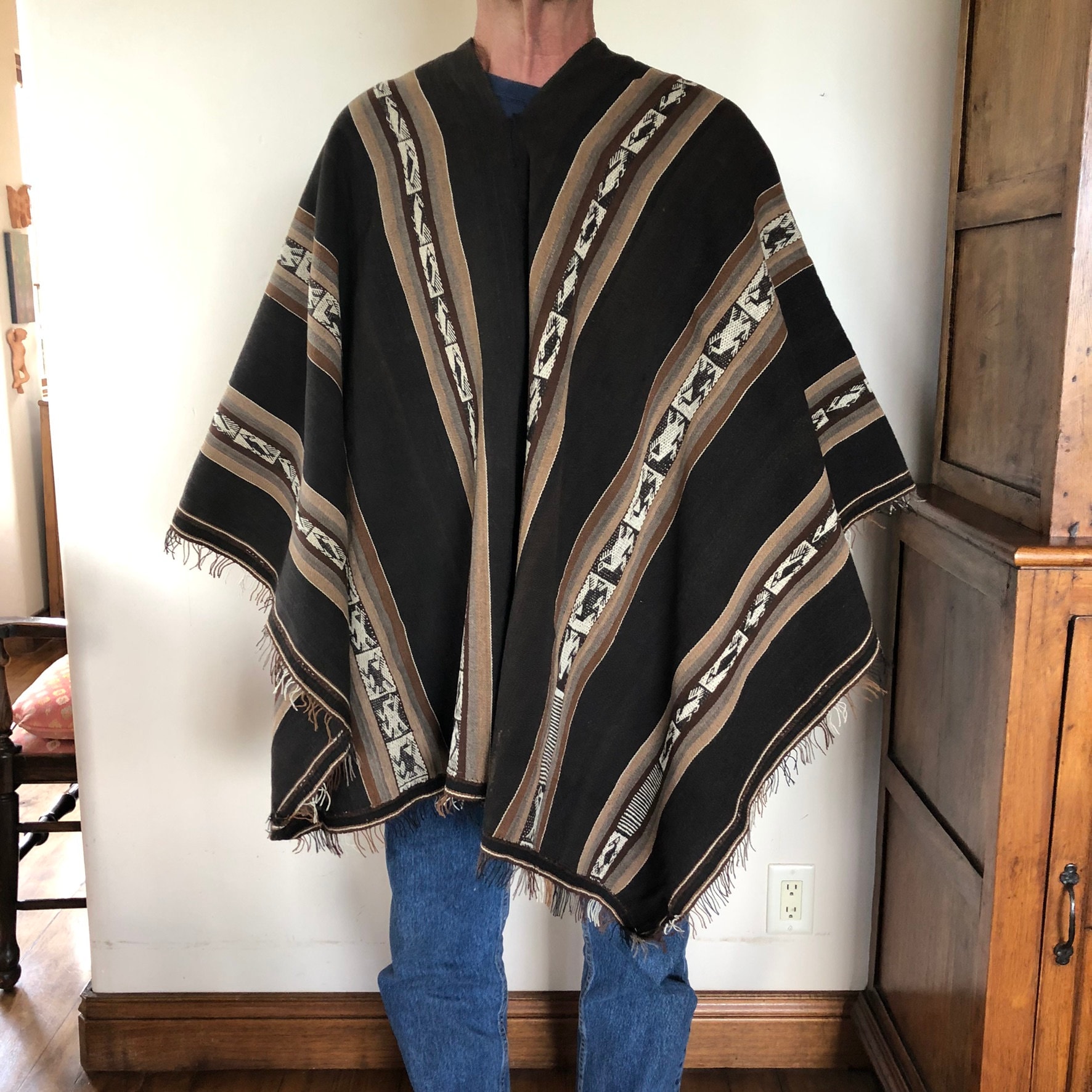 Bolivian Poncho Oruro Potosi Vintage Textile Traditional - Etsy