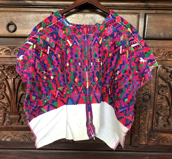 Hand Woven Guatemalan Huipil Blouse, Authentic, V… - image 3