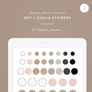 Instant Download Circle Dot Stickers GoodNotes Noteability Bullet Journal Stickers Earthy - DIGITAL and PRINTABLE Planner Stickers