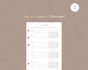 Habit Tracker PERSONAL Size | Minimal Planner Printable Insert, Weekly Habits, Monthly Tracker, Monthly Habits | Instant Digital Download