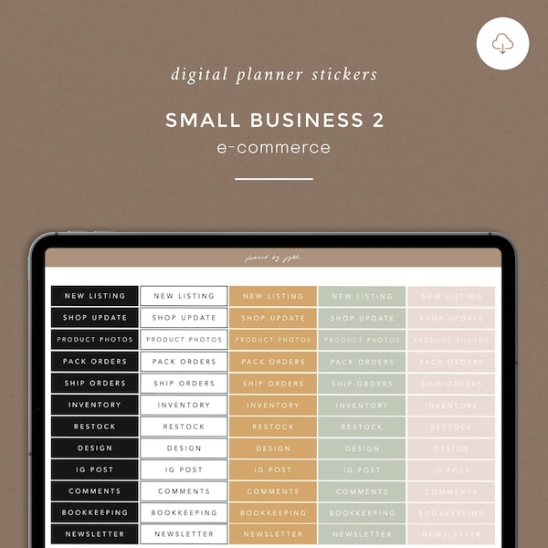 Small Business 2 - E-commerce (Neutral) | Digital Planner Labels Stickers - GoodNotes Planners Notebook | INSTANT DOWNLOAD