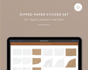 Ripped Paper Sticker Set - Digital Stickers For GoodNotes - Digital Planners Bullet Journal | INSTANT DOWNLOAD