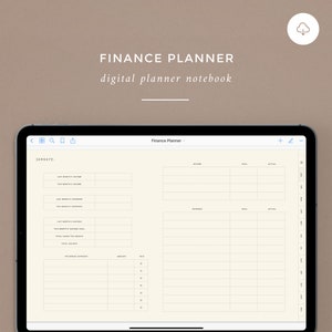 Finance Planner (Undated) Notebook - Digital Planner Template For GoodNotes - Digital Planners Bullet Journal | INSTANT DOWNLOAD