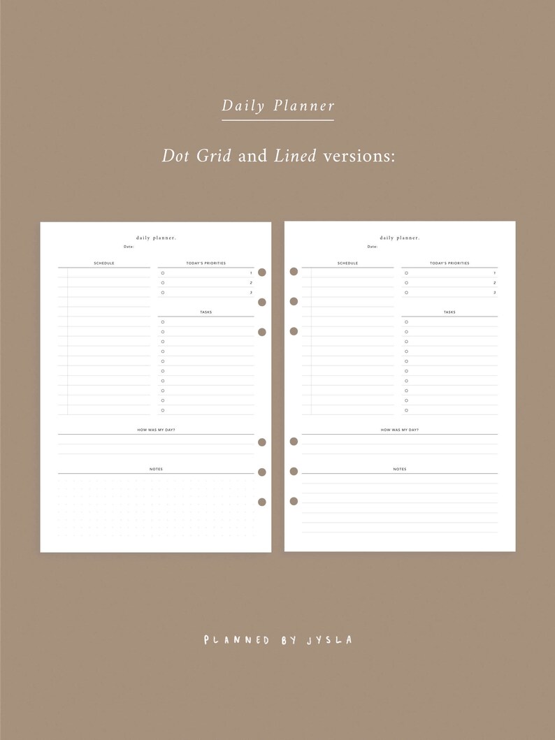 Daily Planner A5 Printable — Minimal Planner Printable Insert, Daily ...