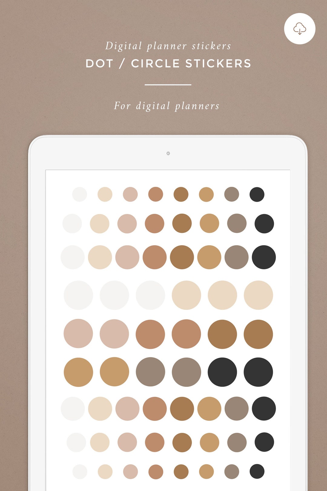 Circle Dot Stickers (earthy) - DIGITAL and PRINTABLE Planner Stickers ...