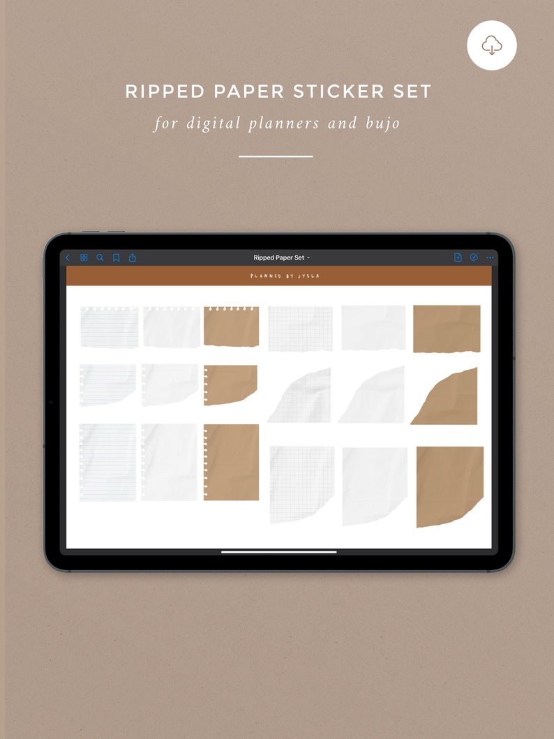 Ripped Paper Sticker Set Digital Stickers for Goodnotes Digital ...