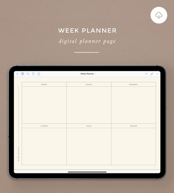 Week Planner (Undated) - Digital Planner Template For GoodNotes - Digital Planners Bullet Journal | INSTANT DOWNLOAD