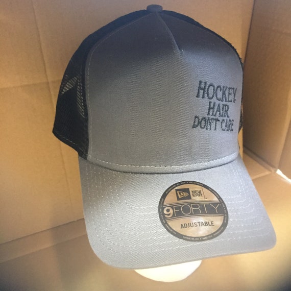 Hockey Hair Don T Care Left Side Adult New Era Ball Cap Etsy