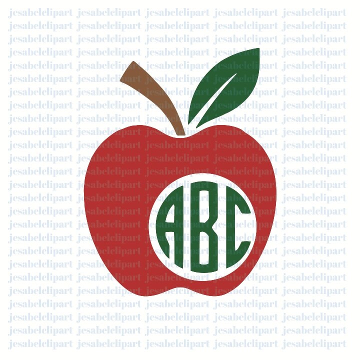 Download Apple monogram svg teacher svg school svg circle alphabet | Etsy