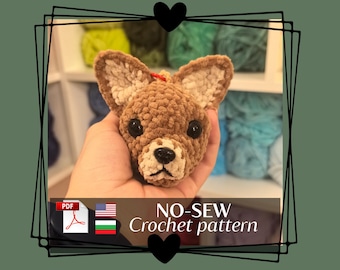 Crochet Pattern Pinscher Keychain, No Sew Plush Toy, Amigurumi Dog Bag Charm, PDF pattern in English & Bulgarian, Cute Puppy Accessory
