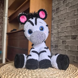 Crochet Zebra toy, African crochet gift, Amigurumi zebra, Cozy Stuffed Toys, Safari Animal Gift, Safari nursery decor, Stuffed animal zebra