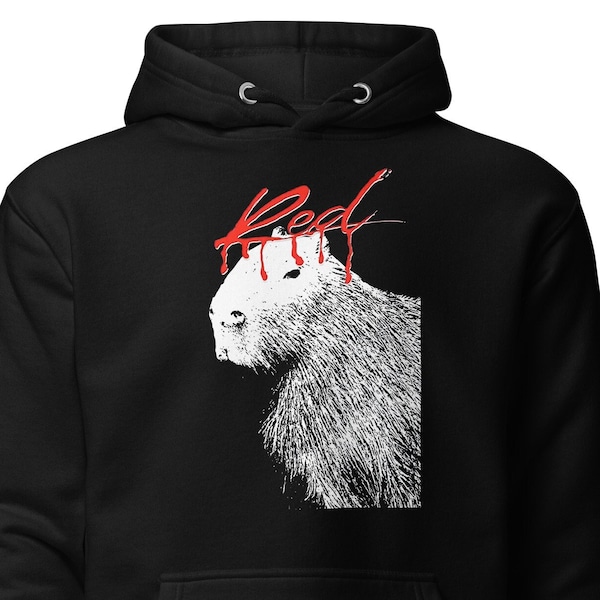 Whole Lotta Red Capybara Hoodie - Playboi Carti Inspired Black Hoodie, Playboi Carti Drip Design, Hip-Hop Urban Wear, Unisex Hoodie