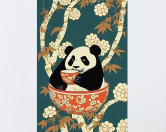 Vintage Panda Tea Cup - Etsy