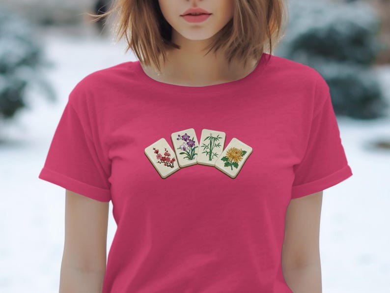 Botanical flower graphic tee, Nature-inspired floral print t-shirt, Casual garden lover top, Unique botanical design shirt