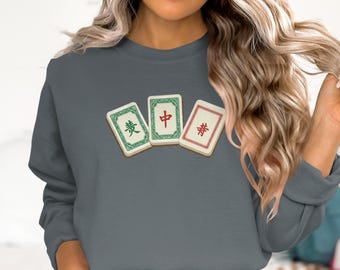 Mahjong Lover T-Shirt, Casual Tiles Design (Unisex S-XL)