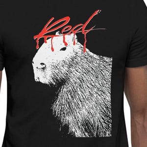 Camiseta Whole Lotta Red Capybara, Playboi Carti, camiseta negra inspirada en Sick Capybara, camiseta de estilo urbano de hip-hop, meme inspirado en Playboi Carti