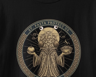 Flying Spaghetti Monster T-Shirt Pastafarian FSM Shirt Funny Ramen God Tee, Satire Religion Parody Graphic Tee