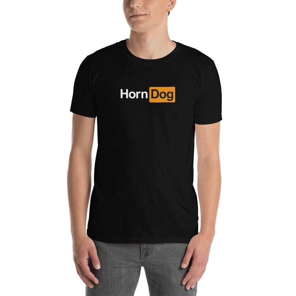 Short-Sleeve Unisex T-Shirt Horn Dog funny t-shirt with Pornhub inspired design