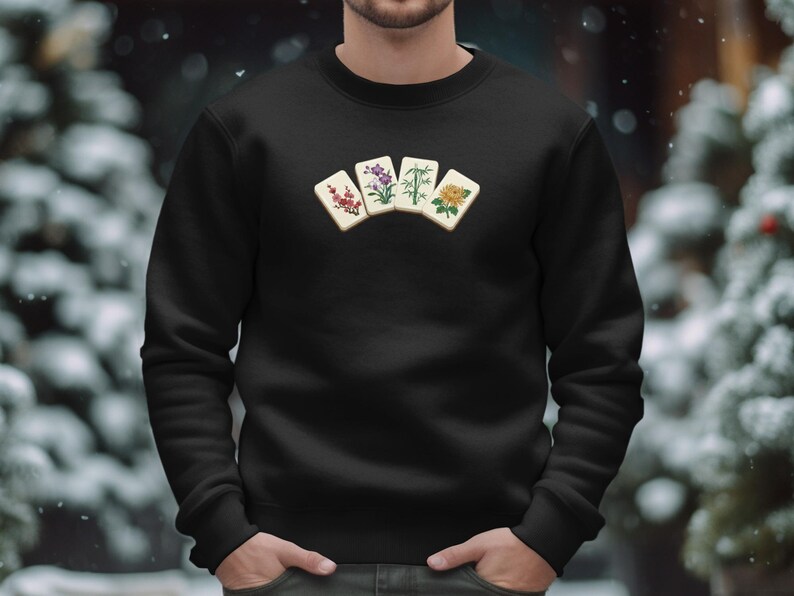 Botanical illustration sweatshirt, nature lover gift, floral print pullover, cozy winter wear, unique botanical art clothing