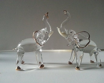 Elefant Animals Glass Sculpture Made Of Glass Art Glass Handmade Blown Glass Figurine Art  Blown Glass