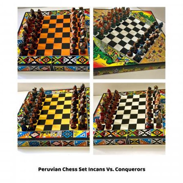 Conquerors Versus Incan Peruvian Chess Set Piece