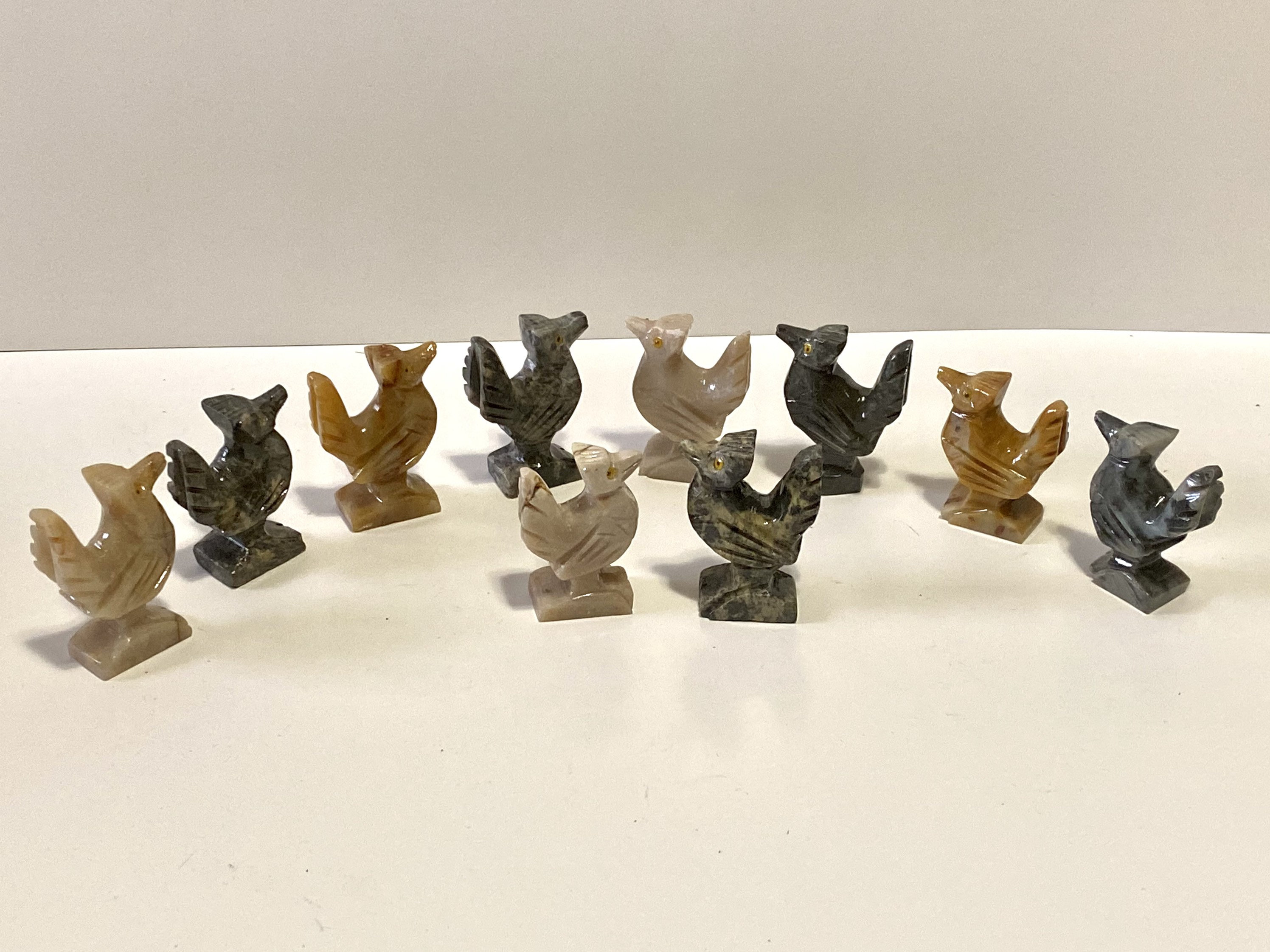 10 Piece Hand Carved Soapstone Miniature Animal Figurines | Etsy