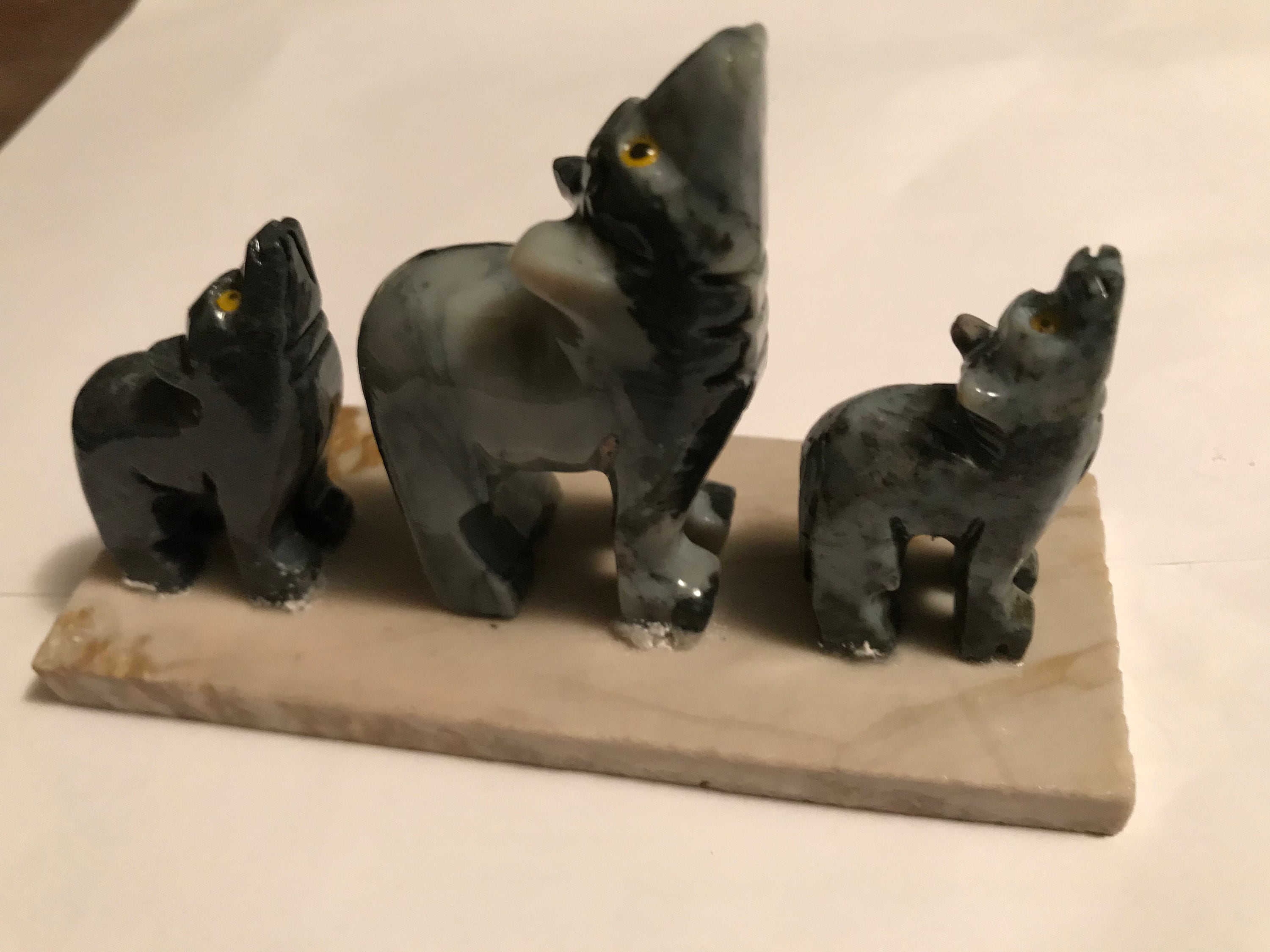 Set of Three Soapstone Animal Figurines 2.75 and 1.75 Etsy