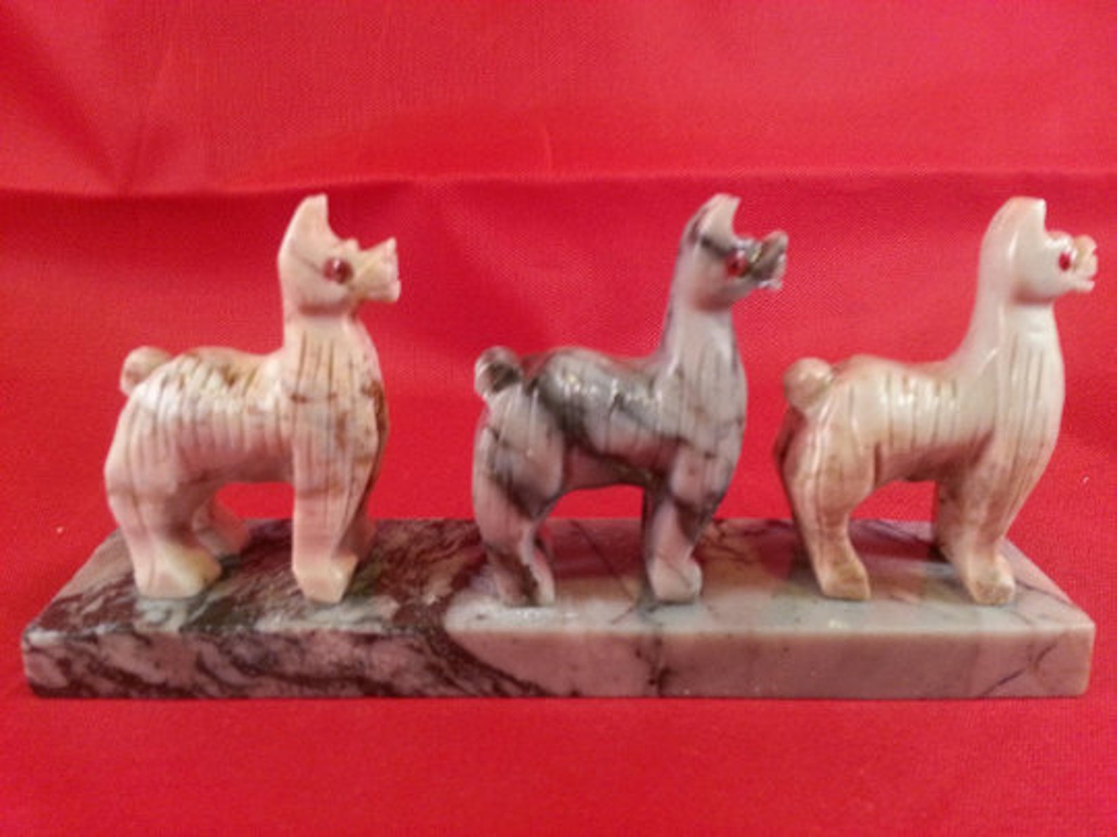 Set of Three Soapstone Animal Figurines Etsy