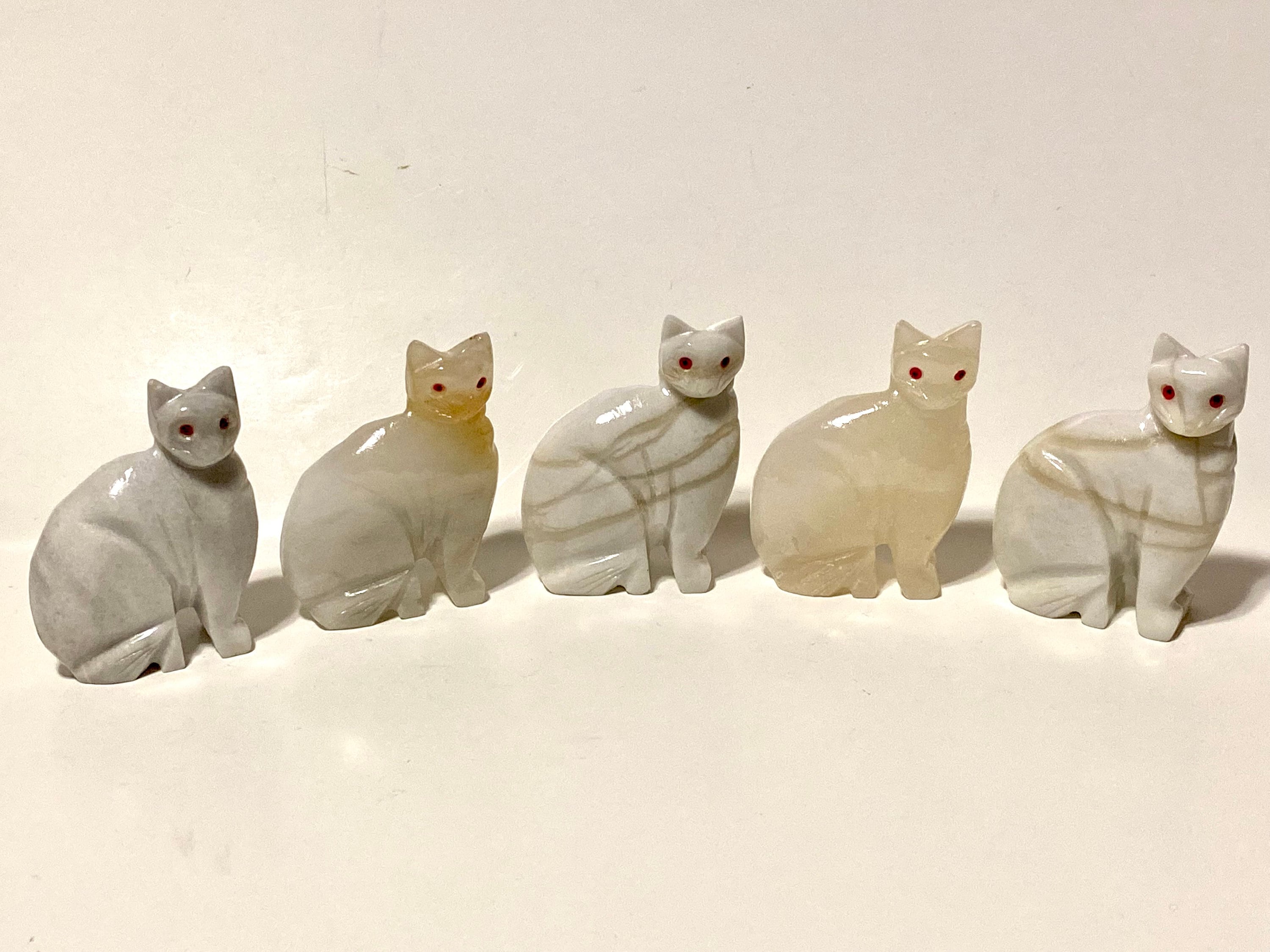 Set of 5 Peruvian Soapstone Animal Figurines 3.25", Great for