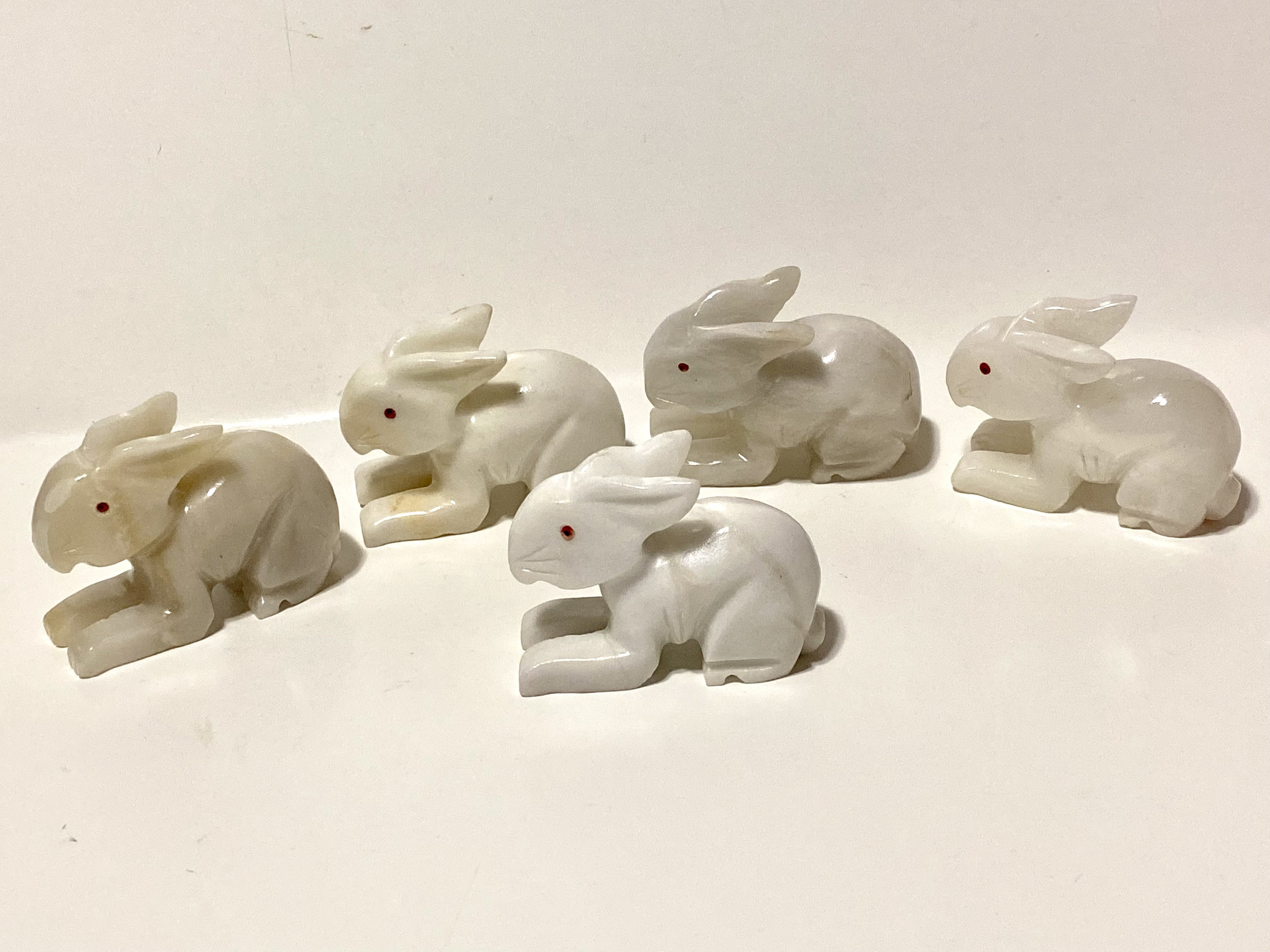 Set of 5 Peruvian Soapstone Animal Figurines 3.25", Great for