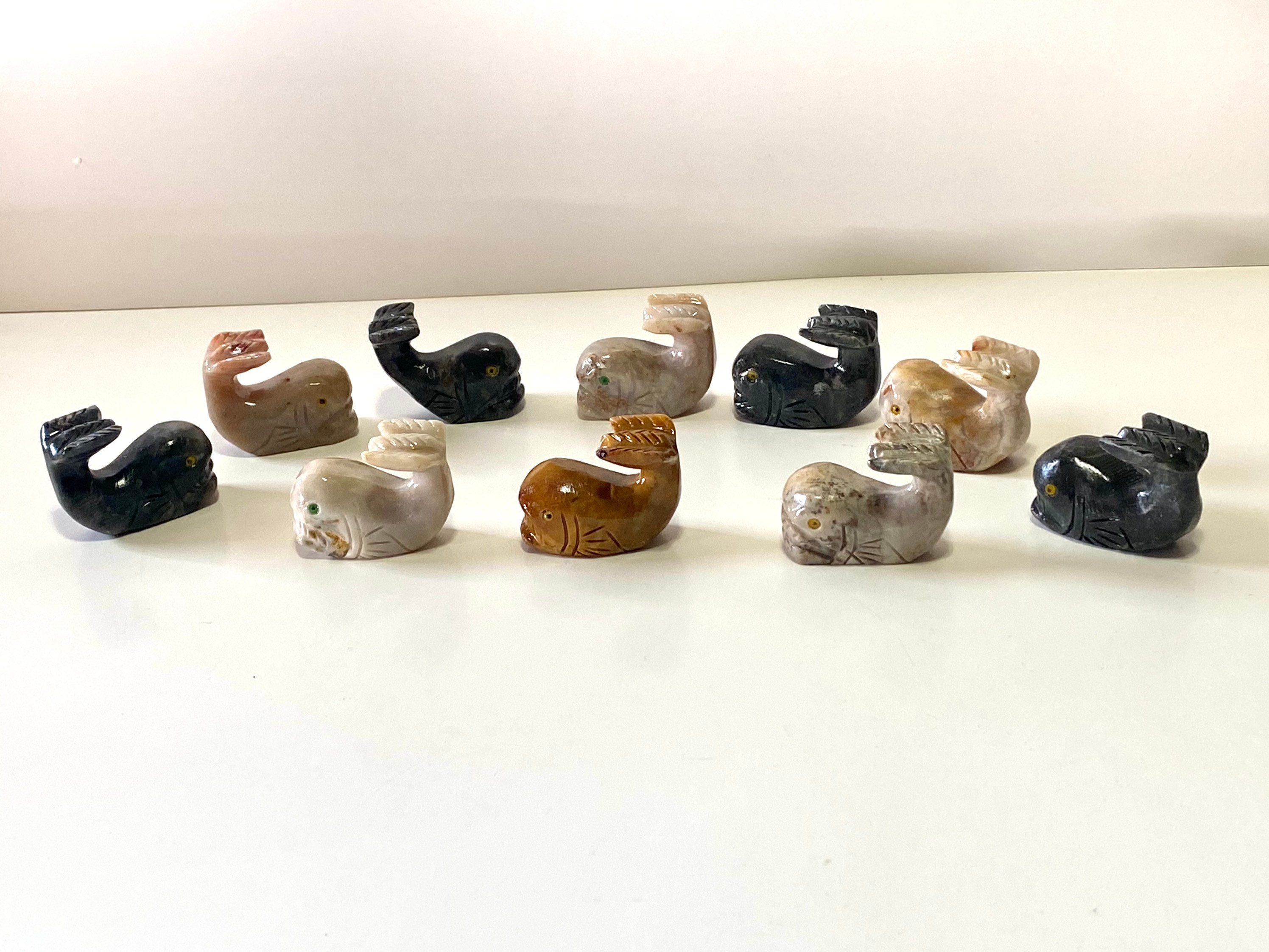 10 Piece Hand Carved Soapstone Miniature Animal Figurines 1.5"h - Etsy
