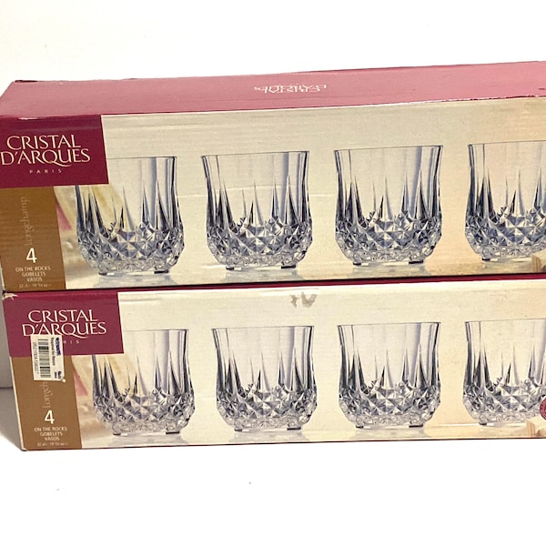 Cristal D'Arques Two Sets of 4 On the Rocks Glasses