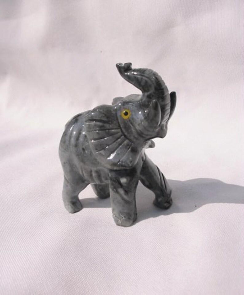 Soapstone Elephant Figurine 3.25H Etsy