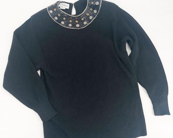 Vintage J.T. Martin beaded collar sweater