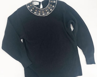 Vintage J.T. Martin beaded collar sweater