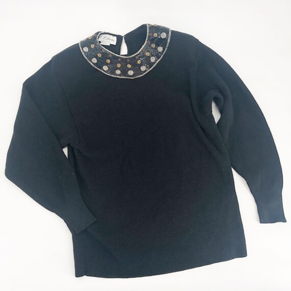 Beaded collar sweater discount