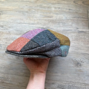 Hanna Hats Patchwork Tweed Flat Cap Made in Ireland Wool Vintage Large