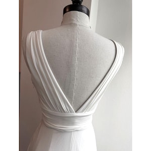 BCBG Max Azria witte Griekse Y2K maxi-jurk XS formeel schoolbal vintage begin jaren 2000 afbeelding 7