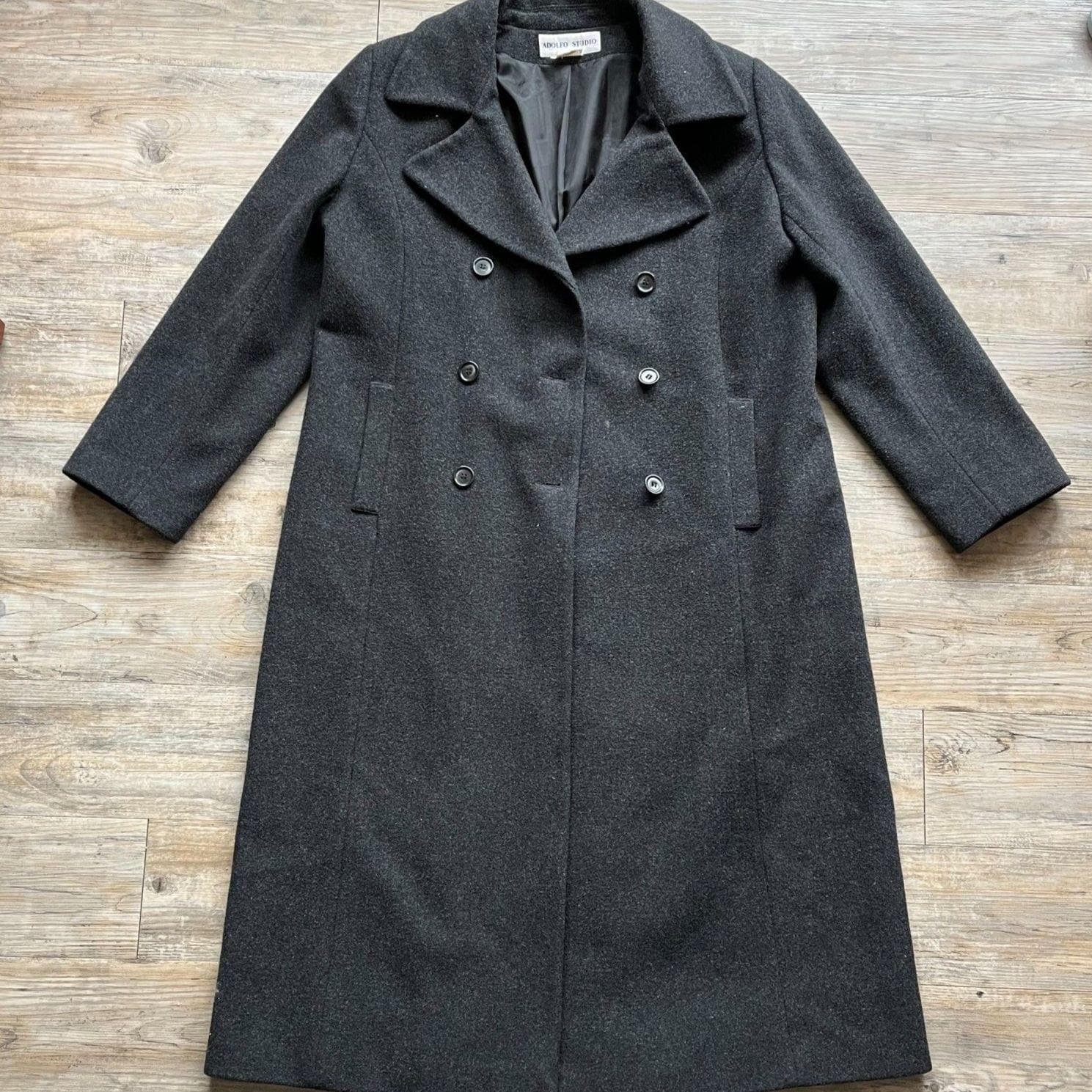 Adolfo Wool Coat - Etsy Canada